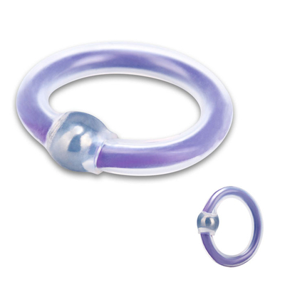 Эрекционное бело-фиолетовое кольцо на пенис с шариком - фото, цены