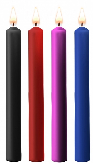 Набор из 4 разноцветных восковых свечей Teasing Wax Candles Large - фото, цены