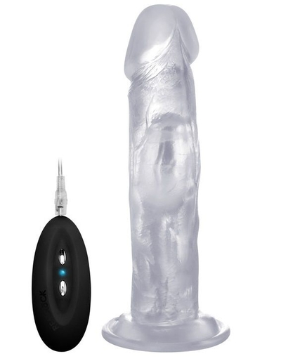Прозрачный вибратор-реалистик Vibrating Realistic Cock 8 - 20 см. - фото, цены