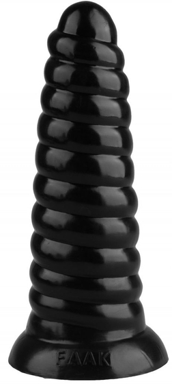Черная рельефная анальная втулка - 20,5 см. - фото, цены
