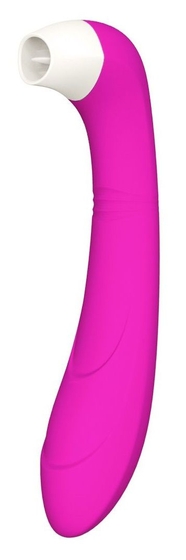 Розовый клиторальный стимулятор Snello с функцией вибратора - 19,6 см. - фото, цены