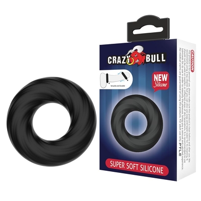Чёрное эластичное эрекционное кольцо Super Soft - фото, цены