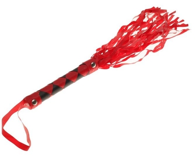 Красно-черная плеть с ромбами на ручке - 42 см. - фото, цены