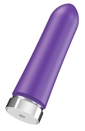 Фиолетовая перезаряжаемая вибропуля VeDO Bam - 9,7 см. - фото, цены