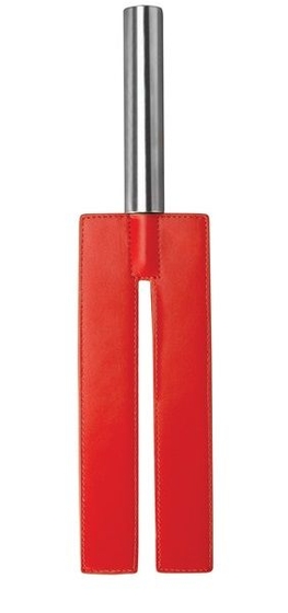 Красная П-образная шлёпалка Leather Slit Paddle - 35 см. - фото, цены