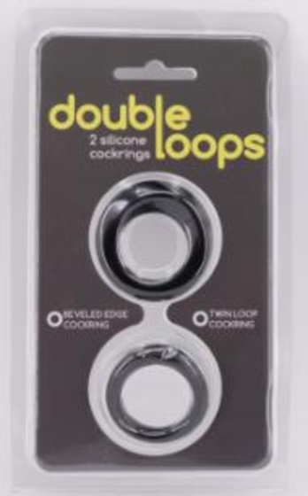 Набор из 2 черных эрекционных колец Double Loops - фото, цены