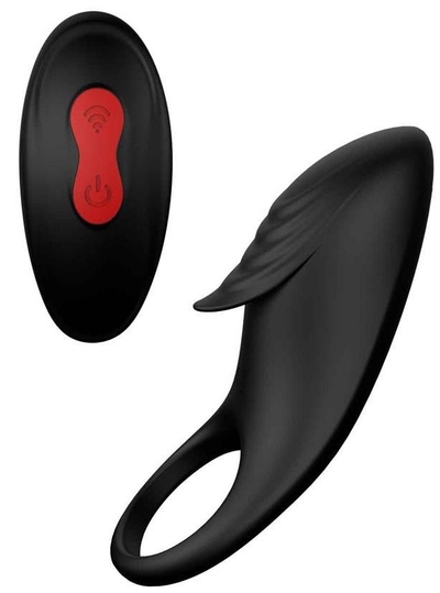 Черное эрекционное виброкольцо Remote Cockring - фото, цены