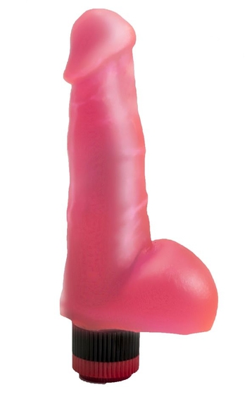 Гелевый виброфаллос розового цвета - 17,8 см. - фото, цены
