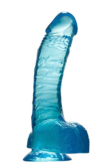Голубой гелевый фаллоимитатор Aqua Quartz - 20 см. - фото, цены