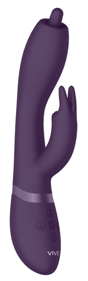 Фиолетовый вибромассажер-кролик Nilo - 22 см. - фото, цены