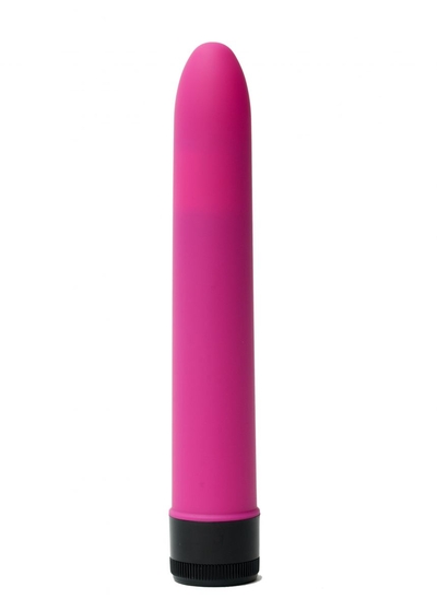 Розовый гладкий вибратор с силиконовым напылением - 17,5 см. - фото, цены