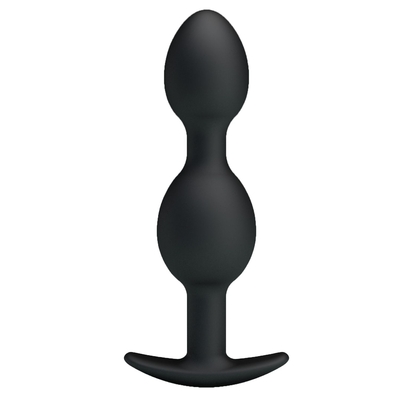 Чёрные анальные шарики из силикона - 12,5 см. - фото, цены