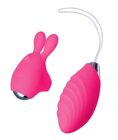 Розовый набор Vita: вибропуля и вибронасадка на палец - фото, цены