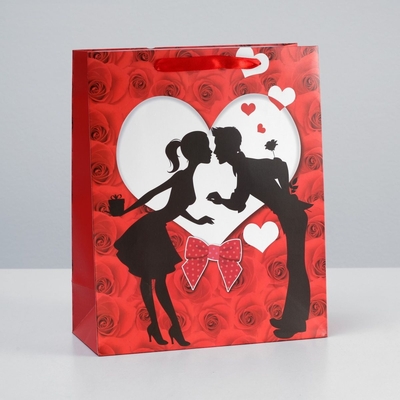 Подарочный пакет Романтичная парочка - 32 х 26 см. - фото, цены