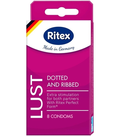 Рифленые презервативы Ritex Lust с пупырышками - 8 шт. - фото, цены