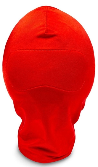 Закрытый красный шлем-маска без прорезей - фото, цены