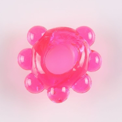 Розовое эрекционное колечко Цветок - фото, цены