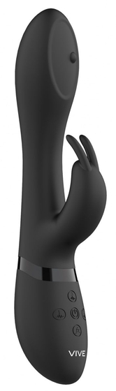 Черный вибромассажер-кролик Mira - 21,5 см. - фото, цены
