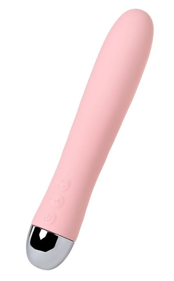 Розовый силиконовый вибратор с функцией нагрева и пульсирующими шариками Fahrenheit - 19 см. - фото, цены