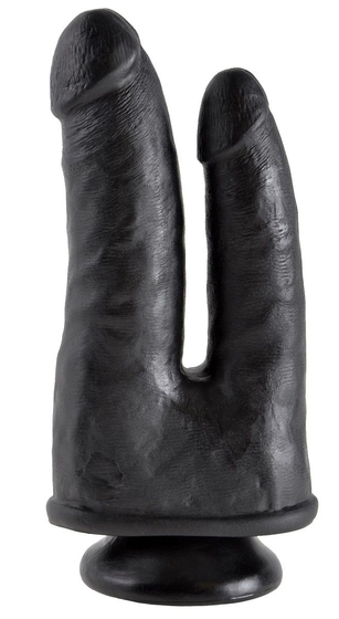 Чёрный анально-вагинальный фаллоимитатор Double Penetrator - 20,9 см. - фото, цены