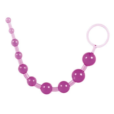 Фиолетовая анальная цепочка с кольцом - 30 см. - фото, цены