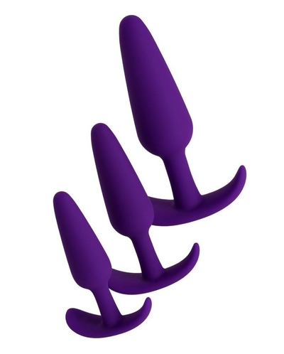 Набор из 3 фиолетовых анальных втулок A-toys - фото, цены