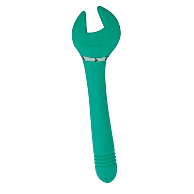 Зеленый двусторонний вибратор Key Control Massager Wand в форме гаечного ключа - фото, цены