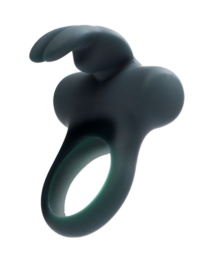 Чёрное эрекционное перезаряжаемое виброкольцо VeDO Frisky Bunny - фото, цены