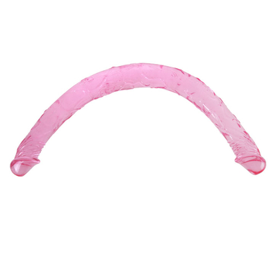 Двухголовый розовый фаллоимитатор - 44,5 см. - фото, цены