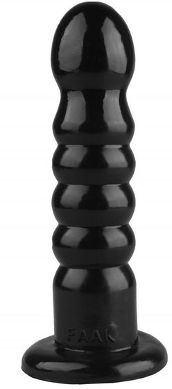 Черный анальный рельефный стимулятор - 22 см. - фото, цены