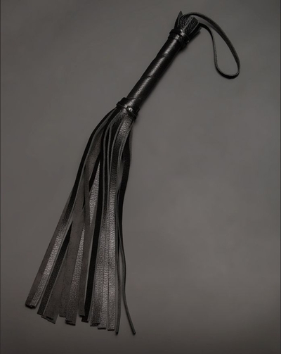 Чёрная кожаная плеть с 17 хвостами - 40 см. - фото, цены
