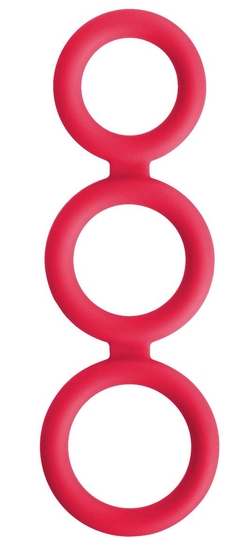Красное тройное эрекционное кольцо Triad Cock Ring - фото, цены