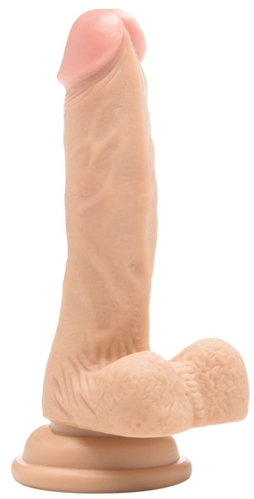 Телесный фаллоимитатор Realistic Cock With Scrotum 7 Inch - 18 см. - фото, цены