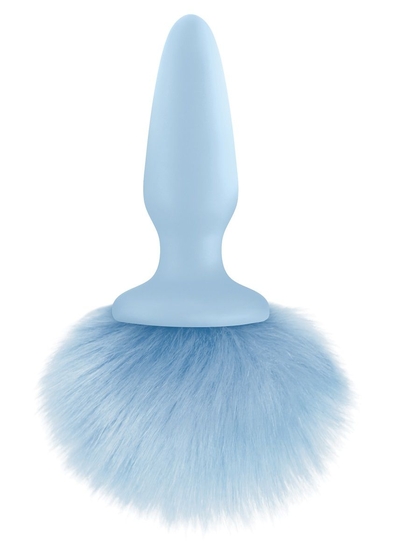 Голубая анальная пробка с голубым хвостиком Bunny Tails Blue - фото, цены
