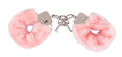 Розовые меховые наручники Love Cuffs Rose - фото, цены