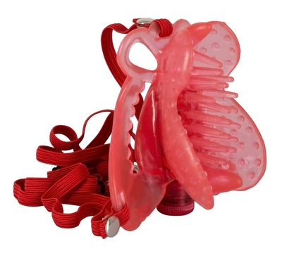 Розовая вибробабочка на регулируемых ремешках - фото, цены