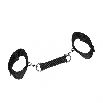 Черные наручники на липучках с креплением на карабинах - фото, цены