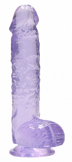 Фиолетовый фаллоимитатор Realrock Crystal Clear 9 inch - 25 см. - фото, цены