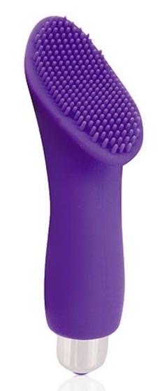 Фиолетовый вибромассажер с шипиками - 9,5 см. - фото, цены