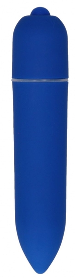 Синяя удлинённая вибропуля Power Bullet Black - 8,3 см. - фото, цены
