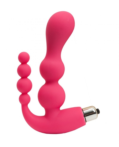Розовый анально-вагинальный вибромассажер - 17 см. - фото, цены
