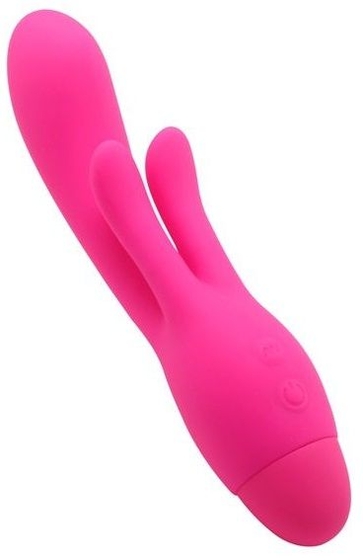 Розовый вибратор Indulgence Frolic Bunny - 18,5 см. - фото, цены