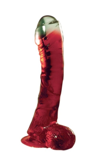 Красный фаллоимитатор на присоске Lazy Buttcock - 17 см. - фото, цены