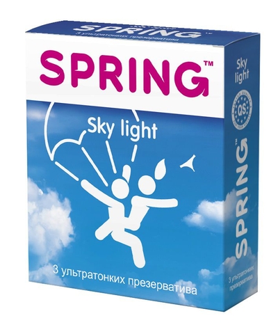 Ультратонкие презервативы Spring Sky Light - 3 шт. - фото, цены