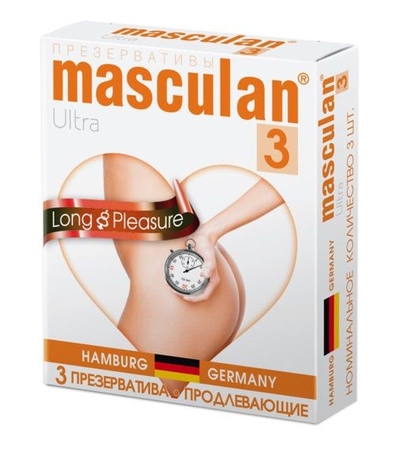 Презервативы Masculan Long Pleasure с продлевающим эффектом - 3 шт. - фото, цены