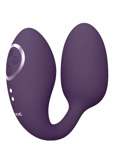 Фиолетовое виброяйцо с дополнительной клиторальной стимуляцией Aika - фото, цены