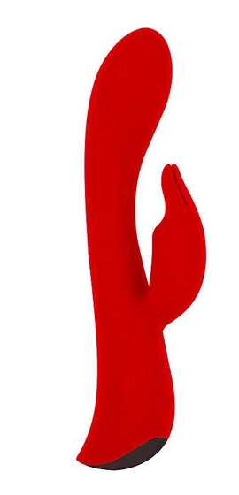 Красный вибромассажер-кролик 5 Silicone Bunny Love - 19,1 см. - фото, цены