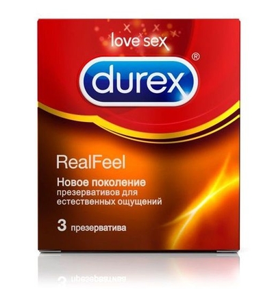 Презервативы Durex RealFeel для естественных ощущений - 3 шт. - фото, цены