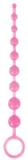 Розовая анальная цепочка-елочка Pleasure Beads - 30 см. - фото, цены