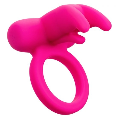Розовое перезаряжаемое кольцо Silicone Rechargeable Triple Clit Flicker - фото, цены